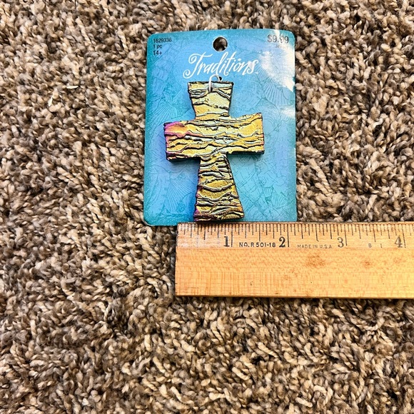 Chunky Metallic AB Pyrite Jewelry Cross - Picture 5 of 5